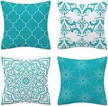 Set of 4 Luxton Aqua Blue Cushion C