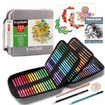 KALOUR 132 Pencil Crayons Set,with Adult Coloring Book and Sketch Book,Artists Colorless Blender,Zipper Travel Case,Soft Core,Ideal for Drawing Sketching Shading,Art Supplies for Beginners Artists