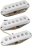 The Revival Pickups RPS2 Grey Bottomed Blues Vintage Style Alnico 5 Magnet Single Coil Neck Middle Bridge Pickups Set for Strat Style Electric Guitar, White