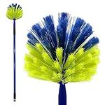 Domed Cobweb Duster with Telescopic Handle, Cobweb Brush Extendable up to 171cm − Long Handled Duster Brush for Indoor Corner Cleaning