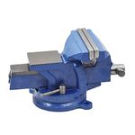 kimllier 5 Inch Heavy Duty Bench Vise with Anvil 360 Degree Swivel Locking Base Bench Clamp, Fit for Clamping Fixing Equipment Home or Industrial