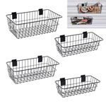 4Pcs Large Slatwall Baskets Ventilated Metal Slatwall Baskets Mounted Storage Baskets Hanging Slatwall Accessories for Shops,Rooms,Garage Storage Display on Slatwall Panels