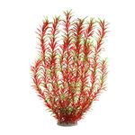 Aquarium Plastic Plants Large, Artificial Plastic Long Fish Tank Plants Decoration Ornaments Safe for All Fish 21 Inches Tall (J07 Wine&Green)