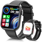 Smart Watch for Men Women（Complimentary Protector Case/Sporty Band）𝟐𝟎𝟐𝟒 𝐔𝐩𝐠𝐫𝐚𝐝 Call and Notifications 1.85" Fitness Tracker Pedometer/Heart Rate/Sleep Monitor,Smartwatch for Android iPhone