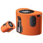 AddAcc Portable Waist Clip Fan, Battery Operated Neck Fan with 3 Strong Speed, 10000mAh Rechargeable Personal Fan, Hands-free USB Belt Fan for Outdoor Works, Sports, Camping, Hiking (Orange)