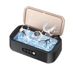 PKBD 2026 Upgrade Ultrasonic Cleaner, 49KHz Ultrasonic Jewelry Cleaner with 3 Modes Timer, 650ML 304 Stainless Steel Tank for Glasses, Rings, Earrings, Necklaces, Watch Bands and Makeup Brushes, Black