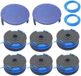 MADAT KST120X Trimmer Spool 20ft 0.065" Fit for Kobalt KST120X-06 40v Max Dual-Line Trimmer Include 8 Quickload Blades+4 Screws +1 Trimmer Cap +3 Spools