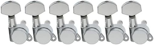 Musiclily Pro 6 inline Guitar Locking Tuners Tuning Pegs Keys Machine Heads Set for Fender Stratocaster Telecaster Electric Guitar,Chrome
