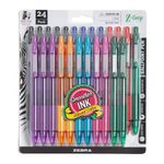 Zebra Pen 24 Pack Z-Grip Retractable Ballpoint Pens (ZEB12223), Asst Colors