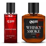 Beardo Whisky Smoke & Godfather Perfume Combo (50mlx2) Spicy, Woody - Oudh Notes & Aromatic, Spicy Notes Lasting Men's Liquid Perfume, Gift For Brother/ Friends