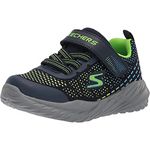 Skechers Boys Nitro Sprint Karvo Sneaker, Navy Textile Lime Blue Trim, 13 UK Child