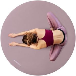 Navaris Esterilla de Yoga Redonda - Alfombrilla Antideslizante de Meditación, Ejercicio, Deporte - Colchoneta 120 cm de Diámetro