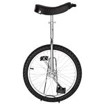 Kobe Toy - 20” Wheel Unicycle with Strong Steel Frame & Adjustable Seat, for Cycling, Outdoor, Sports & Exercise, Silver