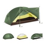 Naturehike Mongar Base 2-3 Man Tent, Upgraded Double Layer Dome Tents, Waterproof & Windproof Tent for Camping Hiking Backpacking (2 Man-Green)
