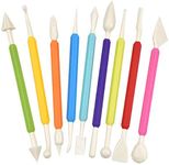 9 Pcs Fondant Icing Cakes Tools, Cake Modelling Decorating Tools, Clay Modelling Tools Plastic Carved Pen, Double-Ended Clay Sculpture Knife, Baking Accessories for Cakes, Clays, Pottery Sugar Craft