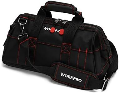 WORKPRO 16-inch Close Top Wide Mouth Tool Storage Bag with Water Proof Rubber Base, W081022A, 16"