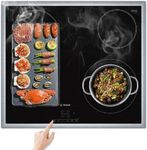 KitchenRaku Large Induction Hob Protector Mat, Translucent Induction Hob Cover (Magnetic) Cooktop Scratch Protector for Induction Stove, Multifunctional Heat Resistant Silicone Mat (52x78cm)