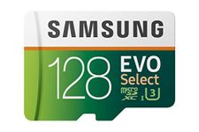 Samsung EVO Select 128GB microSDXC UHS-I U3 100MB/s Full HD & 4K UHD Memory Card with Adapter (MB-ME128HA/AM)