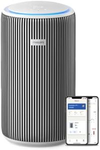 Philips Air Purifier 3200 Series - HEPA NanoProtect + Active Carbon Filter, CADR 520m³/h for 135m² Allergy sufferers, Ultra-quiet, Intelligent and Energy efficient, Silver (AC3220/10)