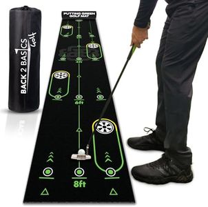 Back 2 Basics Golf | Play-Off Putting Mat | 10 ft | Mimics Real Putting Green | Packed with Drills & Games | Perfect Practice & Training Aid for Indoor or Outdoor | Designed by Golfers for Golfers