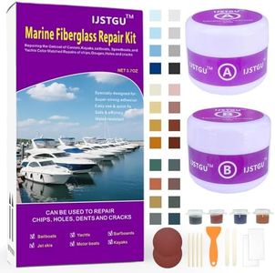 IJSTGU Fiberglass Boat Repair Kit, Fiberglass Repair Kit Fix Holes Chips Pit Cracks,Marine Fiberglass Repair Kit for Boats (Color Match),Epoxy Filler for Boats,Gel Coat Repair Kit for Boats