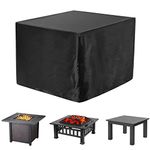 WOMACO Heavy Duty Square Patio Fire Pit/Table Cover, Waterproof Outdoor Furniture Cover (40" x 40" x 20", Black)