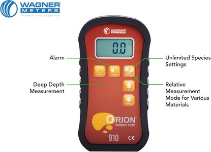 Wagner Orion 910 Digital Wood Moisture Meter – Pinless Sensor