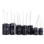 125pcs 25 Values electrolytic acitor, Electronics Assortment Kit Electrolytic acitors 1uF to 2200uF for TV, LCD Monitor, Radio, Stereo, Game