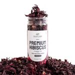 TEAFLOOR 100% Dried Natural Hibiscus Flower Tea,Whole Flower |Caffeine Free Tea| Brew Hot or Iced |Herbal Hibiscus Tea| No Small Pieces, Net Weight 50g |