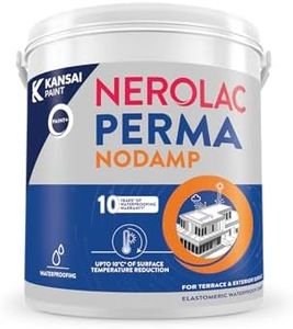 Nerolac Perma NoDamp Fiber Reinforced Waterproof Coating (1L) | Acrylic PU Elastomeric Solution, upto 10°C Temp. Reduction | 500% Film Elongation, 10 Years Protection |Terrace, Roof, Outdoor Walls