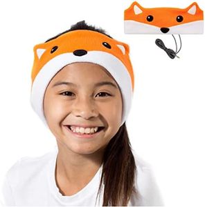 CozyPhones Kids Headphones Volume Limited with Thin Speakers & Super Soft Fleece Headband - Perfect Toddlers & Children's Earphones for Home, School & Travel - Fox