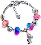 Zhanmai Unicorn Sparkly Crystal Charm Bracelet Bangle with Gift Box Set for Women Lady (Colorful, 16 cm/ 6.3 Inch)