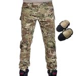 HANSTRONG GEAR Military Army Tactical Airsoft Paintball Shooting Pants Combat Men Pants with Knee Pads MC (ML)