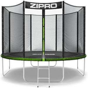 ZIPRO JumpPro Out Trampoline Extérieur, Trampoline de Jardin pour Enfants, avec Filet Extérieur, Résistant, Protection UV, Montage Facile, Charge 100-150 kg, Ø 183/252/312/374/435/496 cm