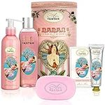 Women Bath Set: 1 Shower Gel/Bath Foam 250ml + 1 Body Moisturiser 200ml + 1 organic Oils Soap 100g + 1 Hand Cream 25ml / Cherry Blossom/Gifts For Mum, Pamper Sets For Women Gifts, Gift Set Women