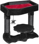 BEWISHOME Gothic Cat Tree with Coffin Bed, Cat Tower for Indoor Cats with Spacious Cat Condo, Sisal Scratching Posts, Spider Toy Cat Activities Center for Black Cats Halloween Pet Furniture MMJ91R