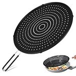 Silicone Splatter Screen for Frying Pan, 13” Grease Splatter Guard Heat Resistant Oil Splash Guard Splatter Shield- Stop Hot Oil Splatter, Pan Strainer, Pan Cover, Non Stick, Multi-Use, Black