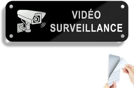 SINMAO 15×5cm Plaque Video Surveillance -Waterproof - Panneau Propriété sous Vidéo Surveillance -Systèmes D'Alarme Résidentiels