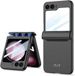 SHIEID Z Flip 5 Case, Galaxy Z Flip 5 Case with Hinge Protection Flip 5 Case with Screen Protector Compatible with Galaxy Z Flip 5, Black