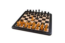 CHESSBAZAAR Combo of 1972 Reproduced Fischer-Spassky Staunton Pattern Chess Set V2.0 in Ebonized Boxwood & Antiqued Boxwood with Wooden Board in Ebony & Box Wood - 3.75" King