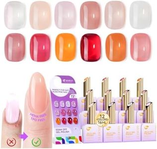 gelike ec Professional Jelly Gel Polish: 12 Nail Colors Set for Salon Technicians with 16ml Big Bottle & Color chart - HEMA & TPO Free Safe Formula Easy to use On Natural or Acrylic Nails