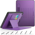 SEYMAC stock Case for iPad 9th/8th/7th Generation 10.2'', Magnetic Auto Sleep&Wake Shockproof Case with Multi-Angles Stand, Pen Holder, Card Slot for iPad 10.2 Inch 2021/2020/2019 (Purple)