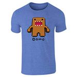 Pop Threads Domo Towering Pixel Cute Funny Domo Kun Graphic Tee T-Shirt for Men, Sstee | Heather Royal Blue, 3X-Large