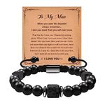 GBTBYS Gifts for Men, To My Man Bracelet, Mens Gifts for Husband Boyfriend Fiance, Anniversary Birthday Gifts for Men Who Have Everything, Natural Stone Bracelet for Him