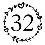 Heart Wreath House Number, Vinyl Decal Sticker, Victorian Front Door, House Number for Glass Window, Fanlight, Transom