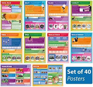 Daydream Education Physical Education Posters - Set of 40 - Laminated - LARGE FORMAT 33” x 23.5  ” - PE Middle & High School Classroom Decoration - Banner Charts