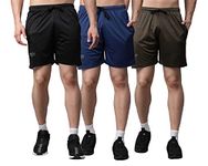 VIMAL JONNEY Dryfit Solid Lycra Multicolor Shorts for Men (Pack of 3)-DRYFIT_D11_BLK_BLU_OLV_03-XXL