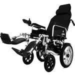 Heavy Duty Electric Wheelchair With Headrest,folding And Lightweight Portable Powerchair With Seat Belt,electric Power Or Manual Manipulation,adjustable Backrest And Pedal Motorized Wheelchairs