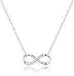 Philip Jones Silver Plated Infinity Pendant Necklace Created with Zircondia® Crystals