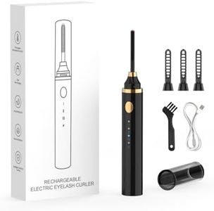 Smiling Shark Beheizter Wimpernzange, 2024 Neue 360°Elektrische Wimpernbürste mit 3 Temp & 5s Aufheizen【Verlängernde/Definition/Curler】3-in-1 Wimpernzange Geeignet für Alle Wimpern, MG1 (Schwarz)